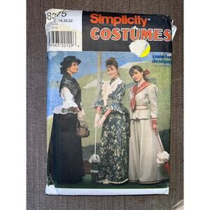 Simplicity Sewing Pattern 8375 Costume 1890s Edwardian Walking Suit 18-22 UNCUT